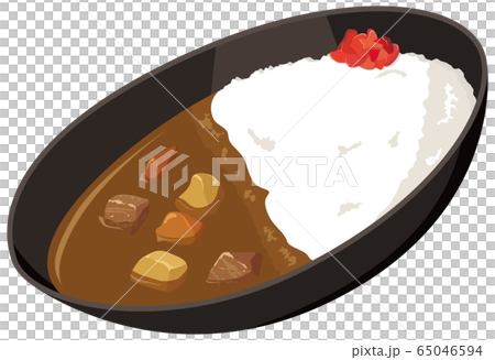 カレーライス 黒皿のイラスト素材