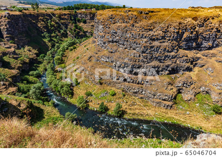 Dzoraget river Lori Berd canyon panorama landscape Stepanavan Lorri Armenia landmark 65046704