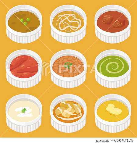 カレー種類セット 背景ありのイラスト素材 [65047179] - PIXTA