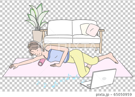 脇の下ほぐしをする女性 65050959