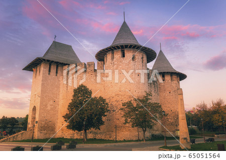 Moldova, Soroca, Old fort at dusk 65051564