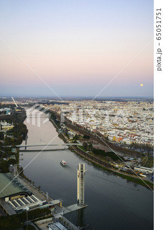 Spain, Andalusia, Seville, High angle view over Guadalquivir River Spain, Andalusia, Seville, High angle view over Guadalquivir River 65051751