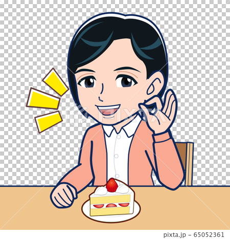 Woman eating cake Woman eating cake 65052361
