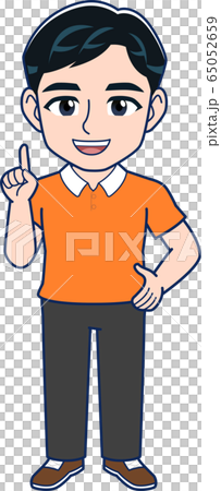 Man in orange shirt Man in orange shirt 65052659
