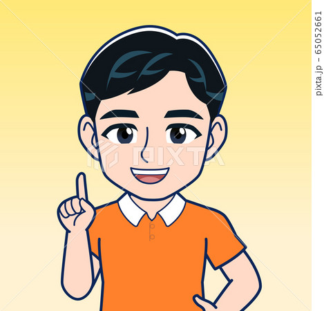 オレンジのシャツを着た男性 65052661