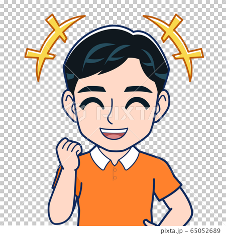 橙色襯衫的男人 65052689