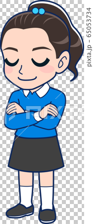 青い服を着た女子小学生 青い服を着た女子小学生 65053734