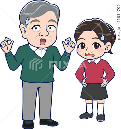 おじいさんと女の子 65054709