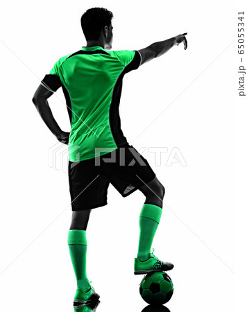 young soccer player man silhouette shadow isolated white background young soccer player man silhouette shadow isolated white background 65055341