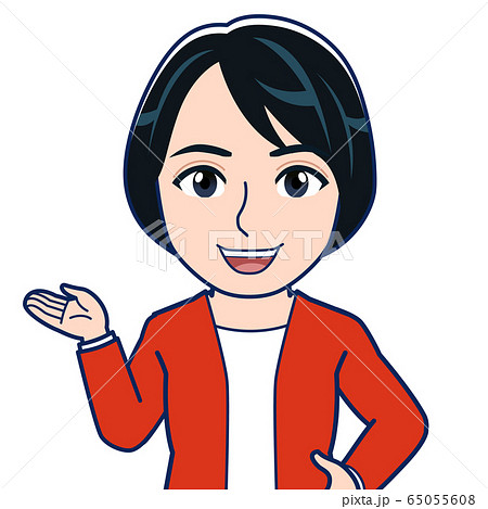 赤い服を着た女性 65055608