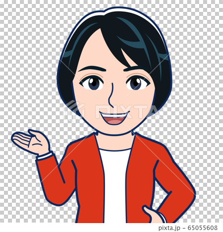 赤い服を着た女性 65055608