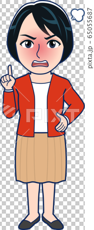Woman in red clothes 65055687