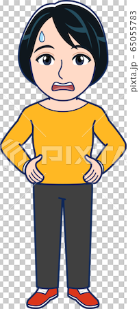 オレンジ服を着た女性 65055783