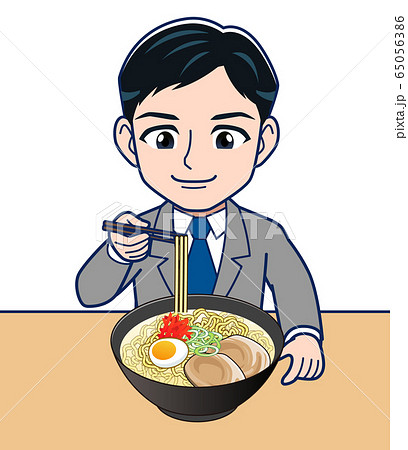 ラーメン食べる男性 ラーメン食べる男性 65056386