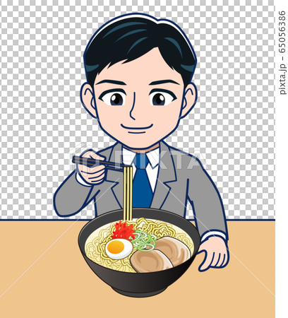 ラーメン食べる男性 ラーメン食べる男性 65056386