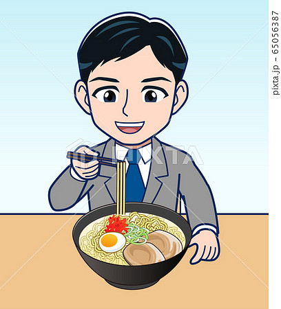 ラーメン食べる男性 ラーメン食べる男性 65056387