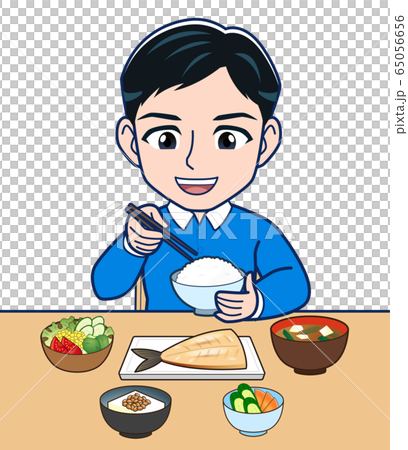 Men who eat breakfast - Stock Illustration [65056656] - PIXTA