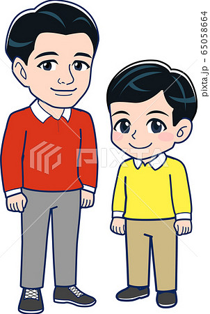 わんぱくな男の子と賢いパパのイラスト素材