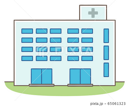病院 クリニック イラスト かわいい マンガ 外観 建物のイラスト素材