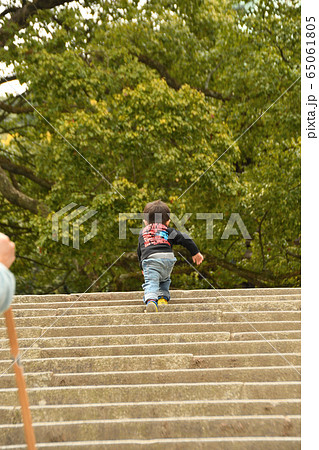 金刀比羅宮の石段を登る男の子 65061805