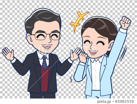 目標達成した部下と褒める上司 65063559