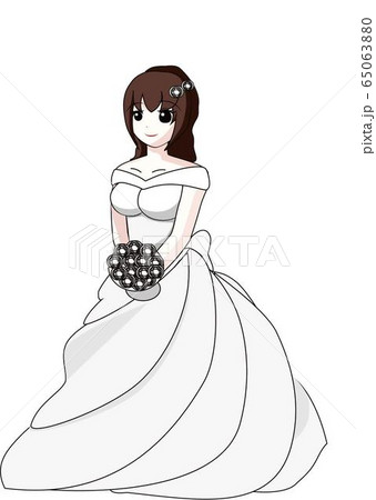 ジューンブライドの花嫁のイラスト素材
