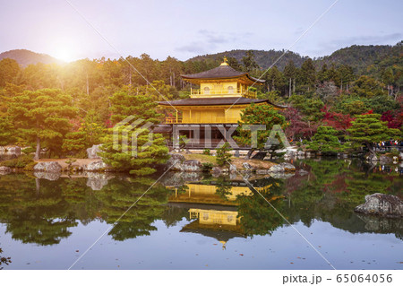 The Golden Pavilion. Kinkakuji Temple in Kyoto, Japan. 65064056