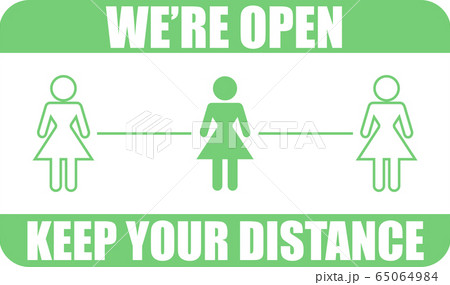 business woman sign come in we are open after quarantine coronavirus COVID-19 65064984