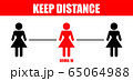 Warning woman sign keep distance between people for protect from infection of coronavirus Covid-19, 65064988