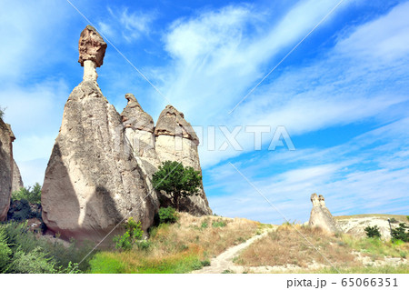 Fairy Chimney or Multihead stone mushrooms, 65066351