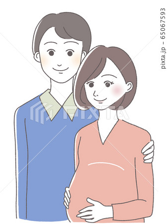 夫婦 カップル 妊娠のイラスト素材