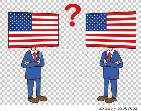 アメリカ 米国 国旗 キャラクター 擬人化のイラスト素材