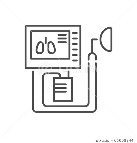 Medical ventilator related vector thin line icon. 65068244