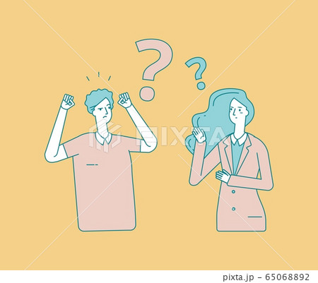 Family quarrel. Man woman arguing. Business partners looking solution or compromise. Answers to questions, scandal in couple vector illustration 65068892