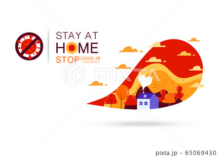 Stay at home logo Vector illustration Stay at home logo Vector illustration 65069430