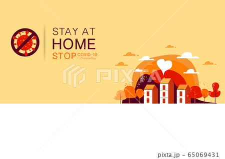 Stay at home logo Vector illustration Stay at home logo Vector illustration 65069431