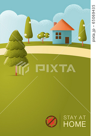 Stay at home logo Vector illustration Stay at home logo Vector illustration 65069435
