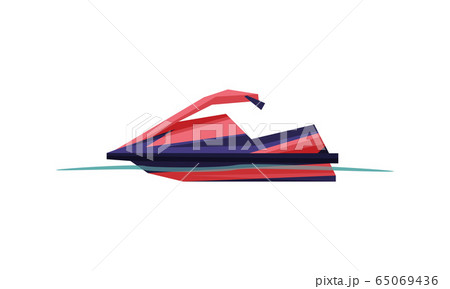 Jetski, Speedboat, Modern Water Transport, Summer Vacation Design Element Vector Illustration 65069436