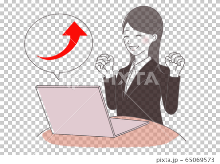 上り調子　働く女性 65069573