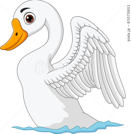 Cartoon cute swan isolated on white background 65070601