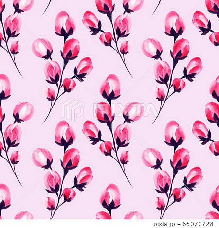 Sakura cherry blossom flowers watercolor pattern Sakura cherry blossom flowers watercolor pattern 65070728
