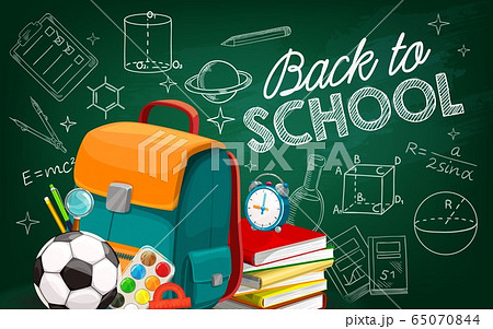 Back to School poster with sketch chalk lettering Back to School poster with sketch chalk lettering 65070844