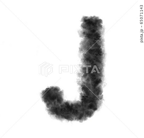 Letter J made from black clouds on a white background. Letter J made from black clouds on a white background. 65071143