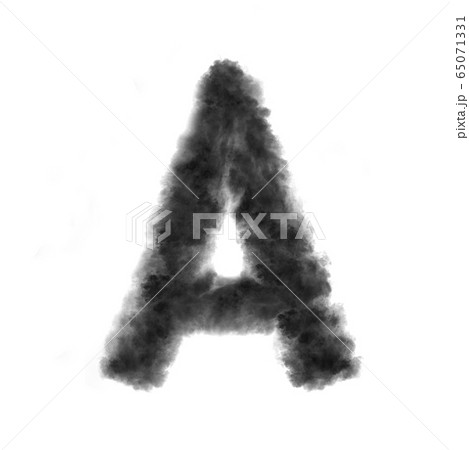 Letter A made from black clouds on a white background. Letter A made from black clouds on a white background. 65071331