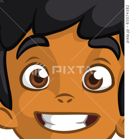 Happy cartoon afro-american or arab boy face. 65074382