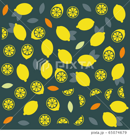 Lemon or lime citrus vector fun seamless pattern 65074679