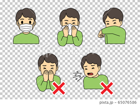 Cough etiquette illustration 65076586