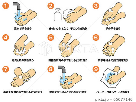 手洗いの手順一覧 65077146