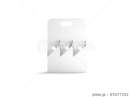 Blank white cardboard bottle holder mockup, front view 65077202