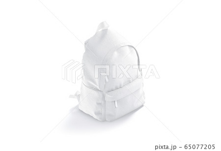 Blank white closed backpack with zipper mockup, side view 65077205